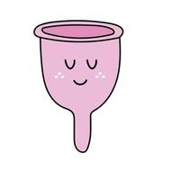 Hand drawn menstrual cup. Zero waste concept vector