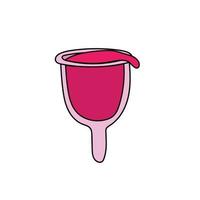 Hand drawn menstrual cup. Zero waste concept