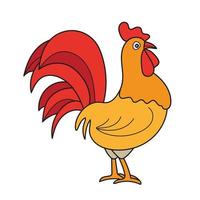 Cartoon rooster icon vector