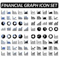 iconos de gráfico empresarial y financiero vector