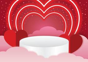 valentine's day neon lovely heart background vector