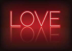 valentine's day neon heart love text vector