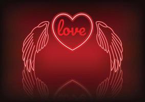 valentine's day neon heart love season vector