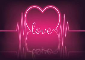 valentine's day neon heart love text