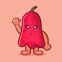Linda mascota de fruta anacardo sonrisa aislados de dibujos animados en estilo plano vector