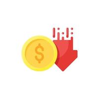 cost reduction flat style icon isolated on white background vector
