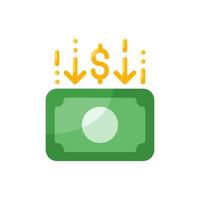 cost reduction flat style icon isolated on white background vector