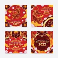 Chinese New Year of Tiger Social Media vector