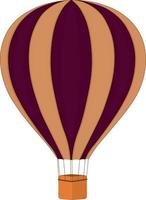 Violet beige air balloon with basket vector illustration