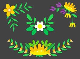 flowers border frame for wedding or greeting vector