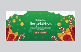 banner de año nuevo plantilla de venta de navidad vector