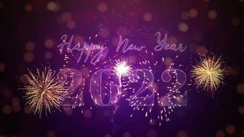 Happy New Year 2022 animation with dynamic particles video