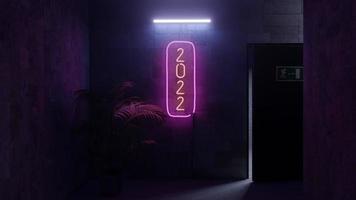 Abstract seamless loop 3D render blink neon 2022 footage video