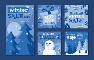 Winter Sale Social Media Posts Template vector