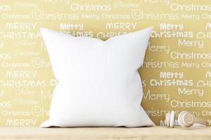 Christmas Mockup Pillow White, 3D rendering - 938 photo