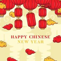 Chinese New year Lantern Composition vector