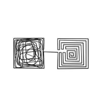 simplifying the complex illustration with hand drawn doodle line art style vector