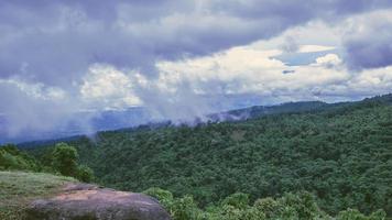 Landscape natural view sky mountain. Fog in the rainy season. Thailand photo