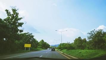 Traffic, cars on highway road on the countryside on sunset evening. car street road traffic transport, Cars on busy road driving. Road Asphalt photo