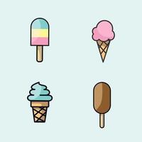 set of ice cream vector download