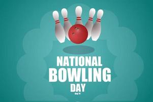 national bowling day vector illustration