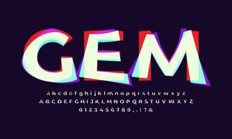 abstract gem text effect design vector