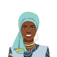 mujer africana con una bonita sonrisa vector