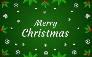 merry christmas background design with green color. banner and cover template design. vector