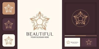flower ornament logo concept with beautiful design vector