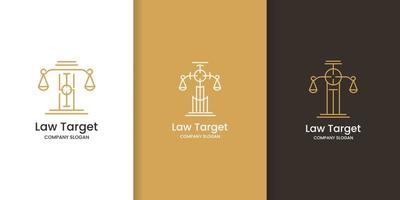 set of target law logo design, poles target vector