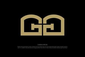 Letra inicial gg vector de diseño de logotipo de tipografía golden gate
