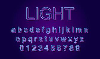 estilo de título de luz de efecto de texto editable vector