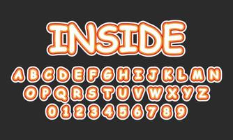 Editable text effect inside title style vector