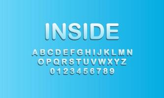 Editable text effect inside title style vector