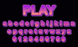 Editable text effect play title style vector