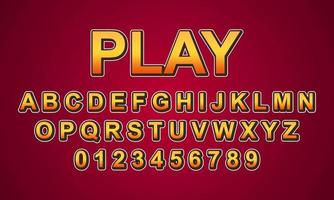 Editable text effect play title style vector