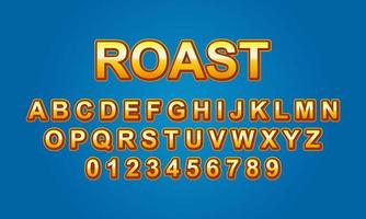 Editable text effect roast title style vector