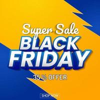 black friday banner typography style super sale vector