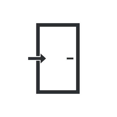 door icon vector. enter, entry, inside, exit, log in, entrance vector isolated icon on white background. Free Vector