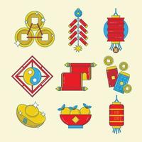 colección de iconos de gong xi fa cai vector