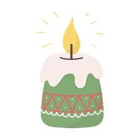 Christmas candle. Decorative composition illustration for greeting card. vector