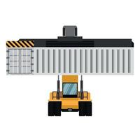 Container cargo forklifts. Industrial forklift vector design from front view. Export Logistics