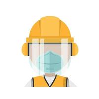 Design of person with his personal protective equipment and face mask vector