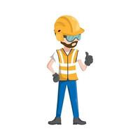 Worker with his personal protective equipment vector