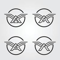 Falcon Letter A logo Set vector