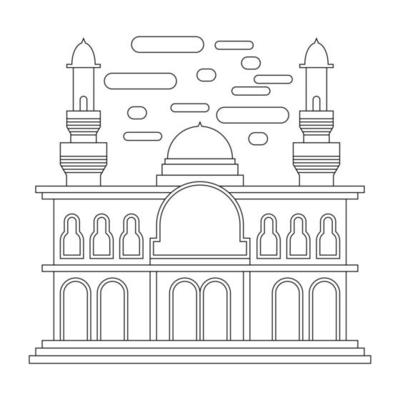 Mosque Coloring Page Vector Art, Icons, and Graphics for Free Download