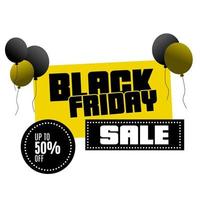 black friday discount banner and red black and yellow illustration vector