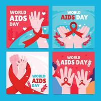 World AIDS Day Social Media Posts vector
