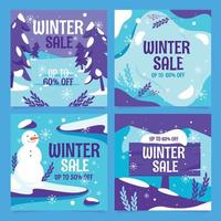 Winter Sale Social Media Posts Template vector