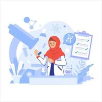 Female Scientist Working in Laboratory vector